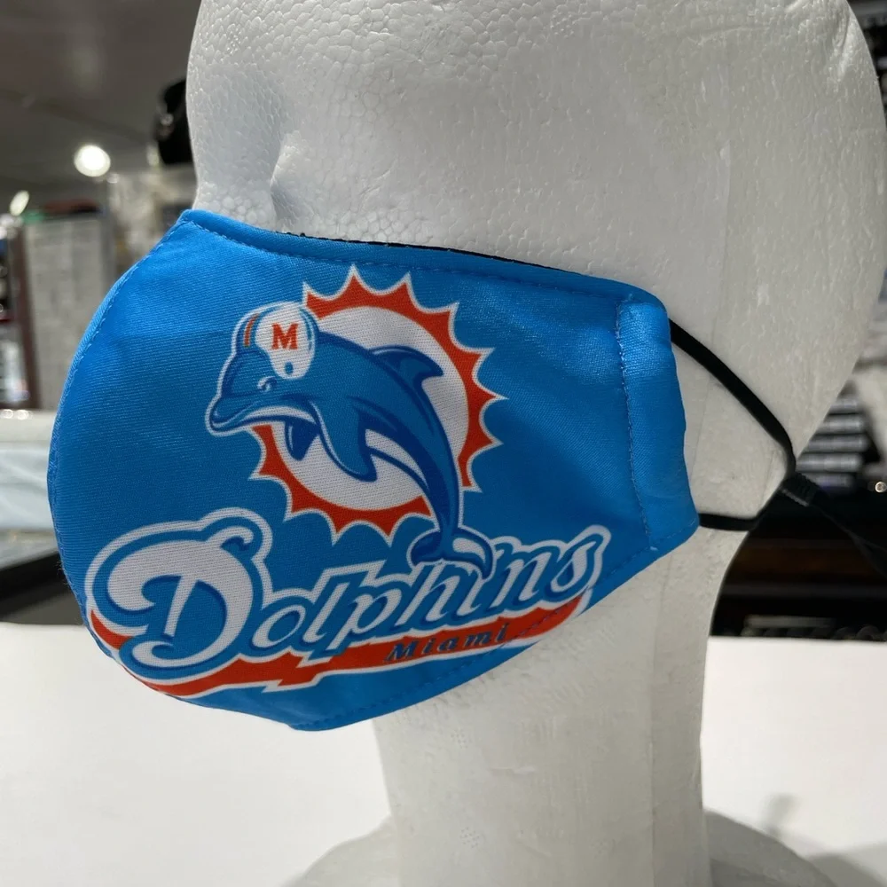 Miami Dolphins Blue Color Face Mask ~ one size fits most